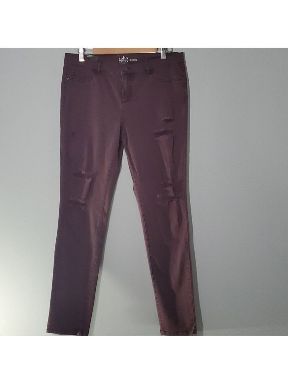 NWT New York & Company soho jeans women's size 12 legging burgundy soho new